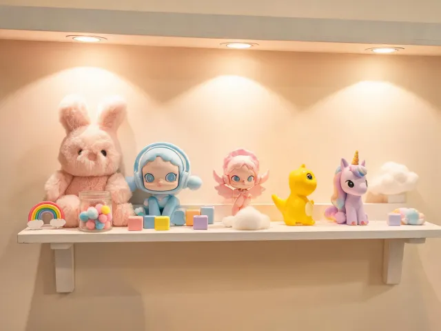 Collectible character display scene